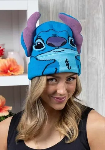 Big Face Roll Down Beanie of Stitch 