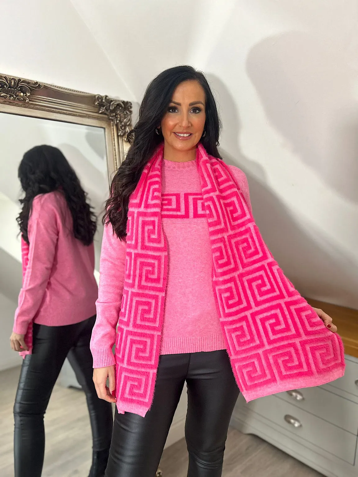 Candy Greek Key Scarf Knit Blaire