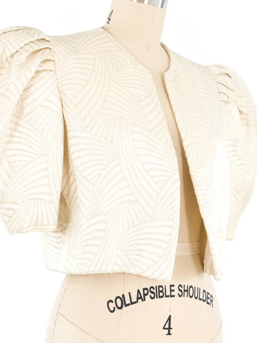 Carolina Herrera Cropped Metallic Jacket