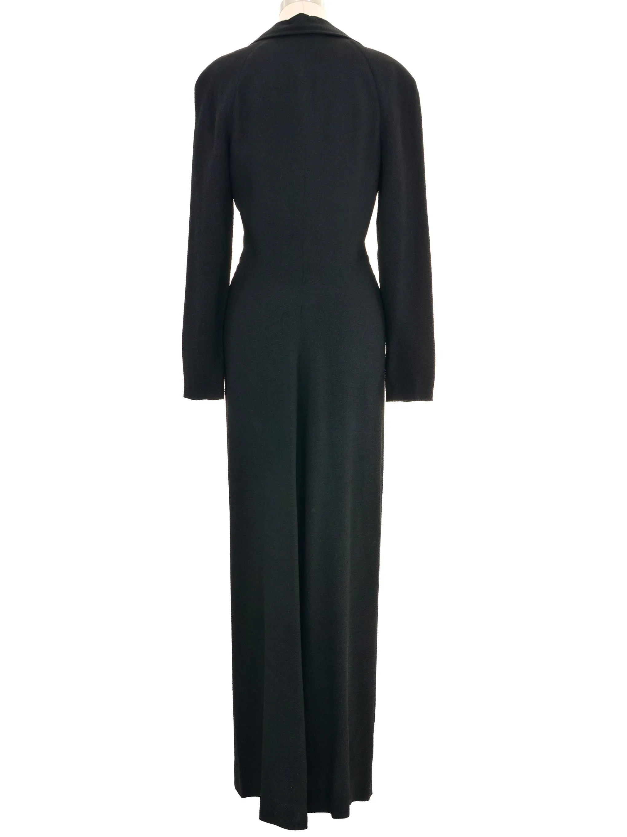 Chloe Black Crepe Ruched Front Gown