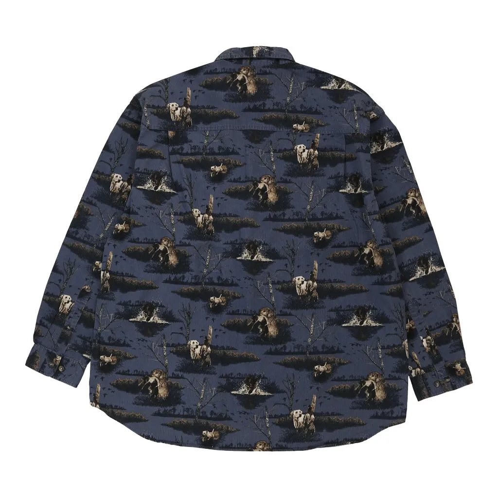Columbia Patterned Shirt - 2XL Navy Cotton