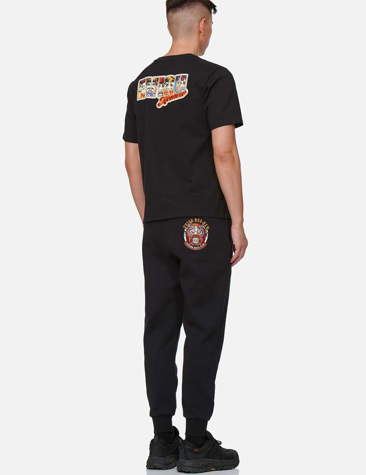 Daruma-pattern Logo Print T-Shirt