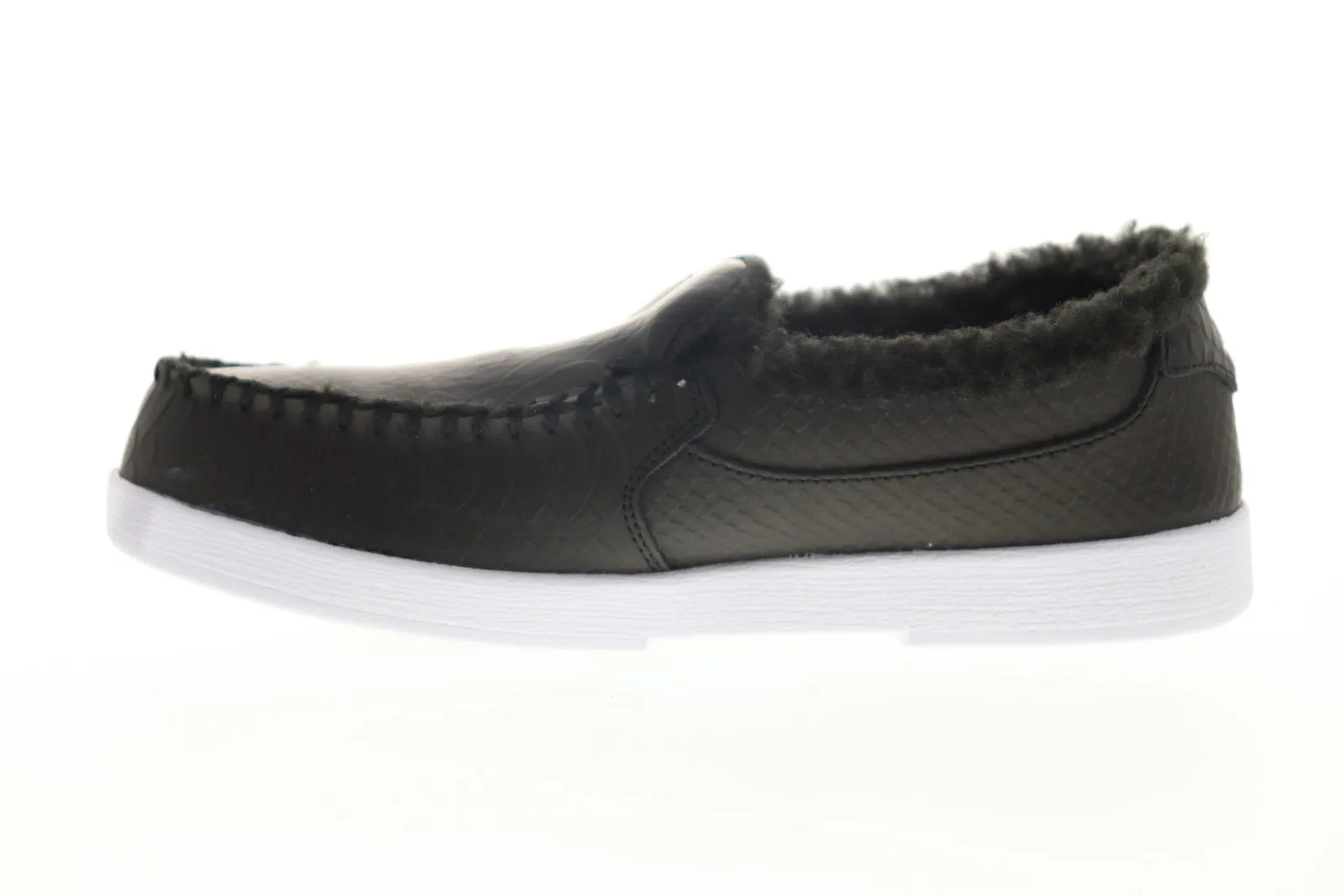 DC Villain Winter ADYP100001 Mens Black Leather Slip On Skate Sneakers Shoes