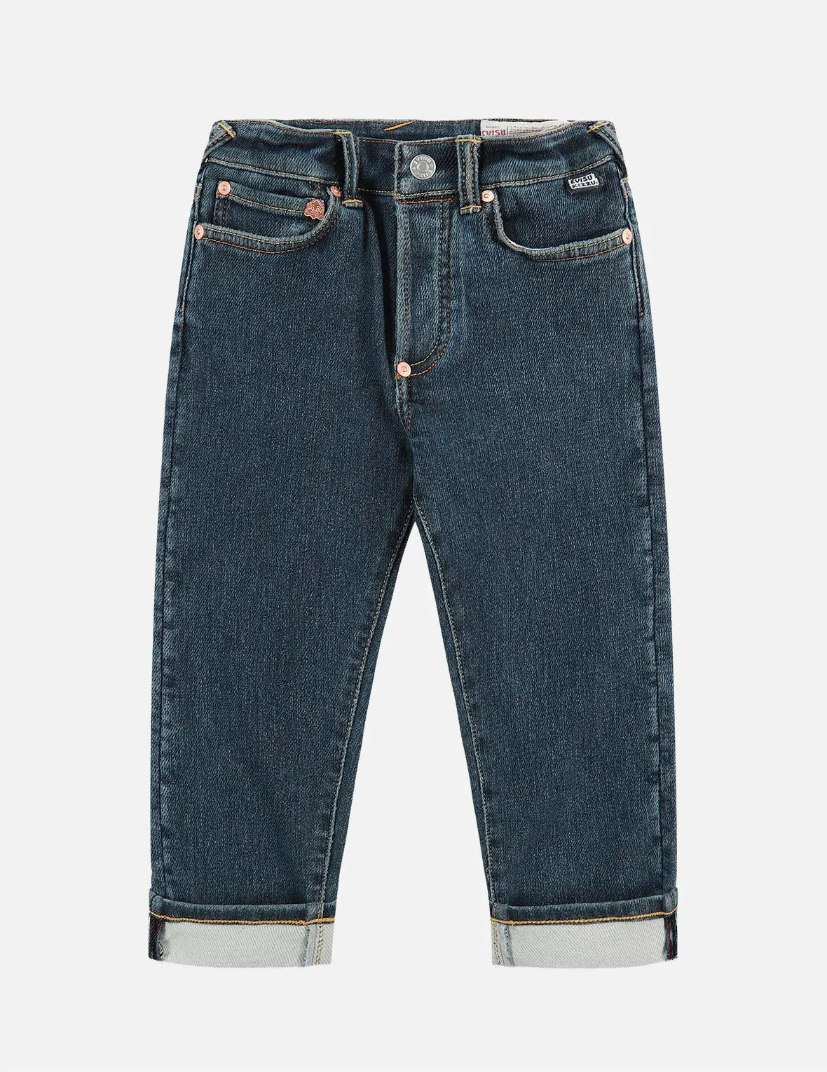 Denim Jeans with Logo-Pattern Print Pockets