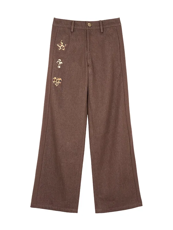 Embroidery Knit Casual Set-Up Tops&Pants