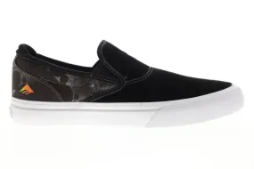Emerica Wino G6 Slip On X Psockadelic Mens Black Suede Low Top Sneakers Shoes