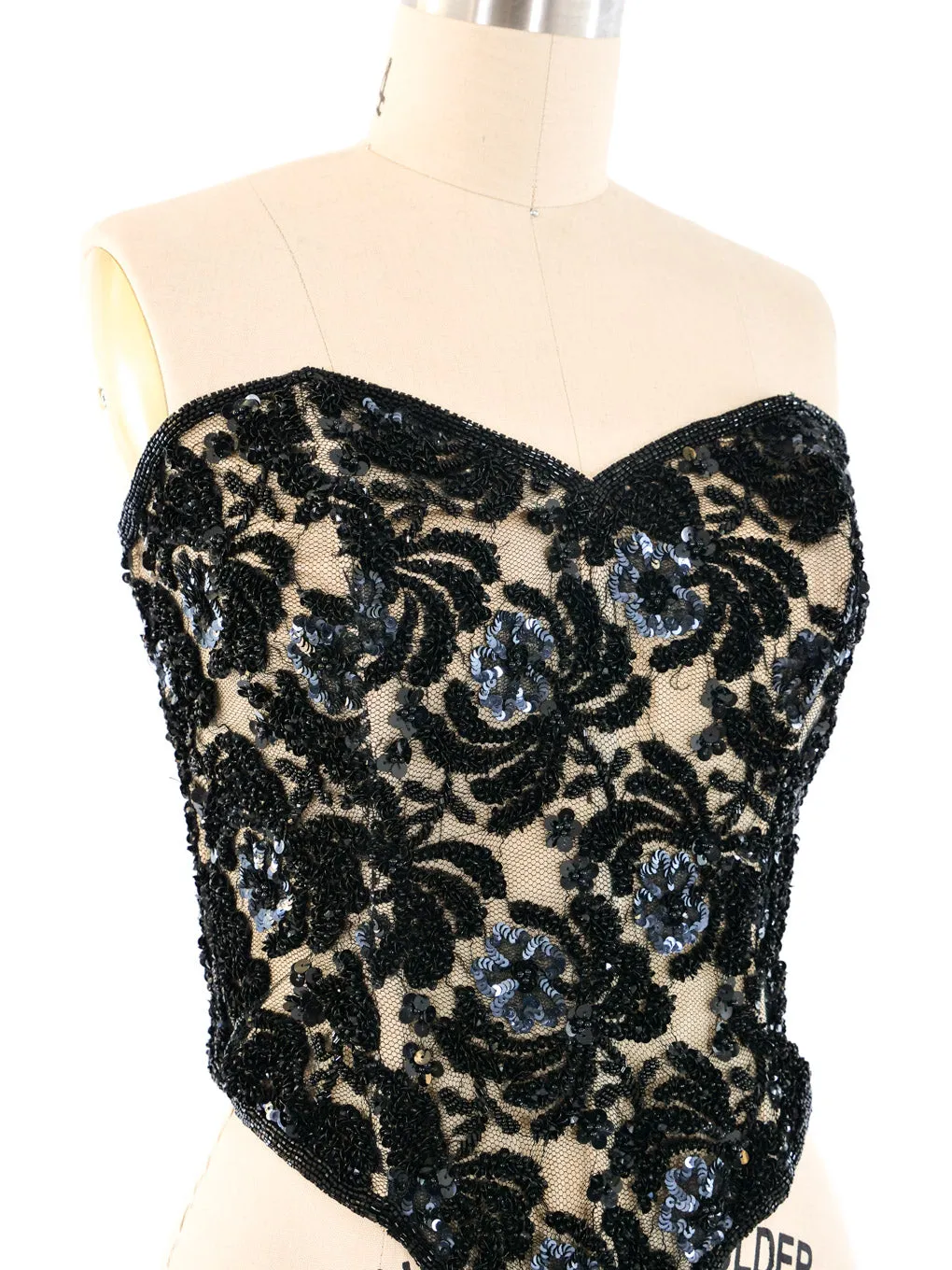 Floral Beaded Bustier Top