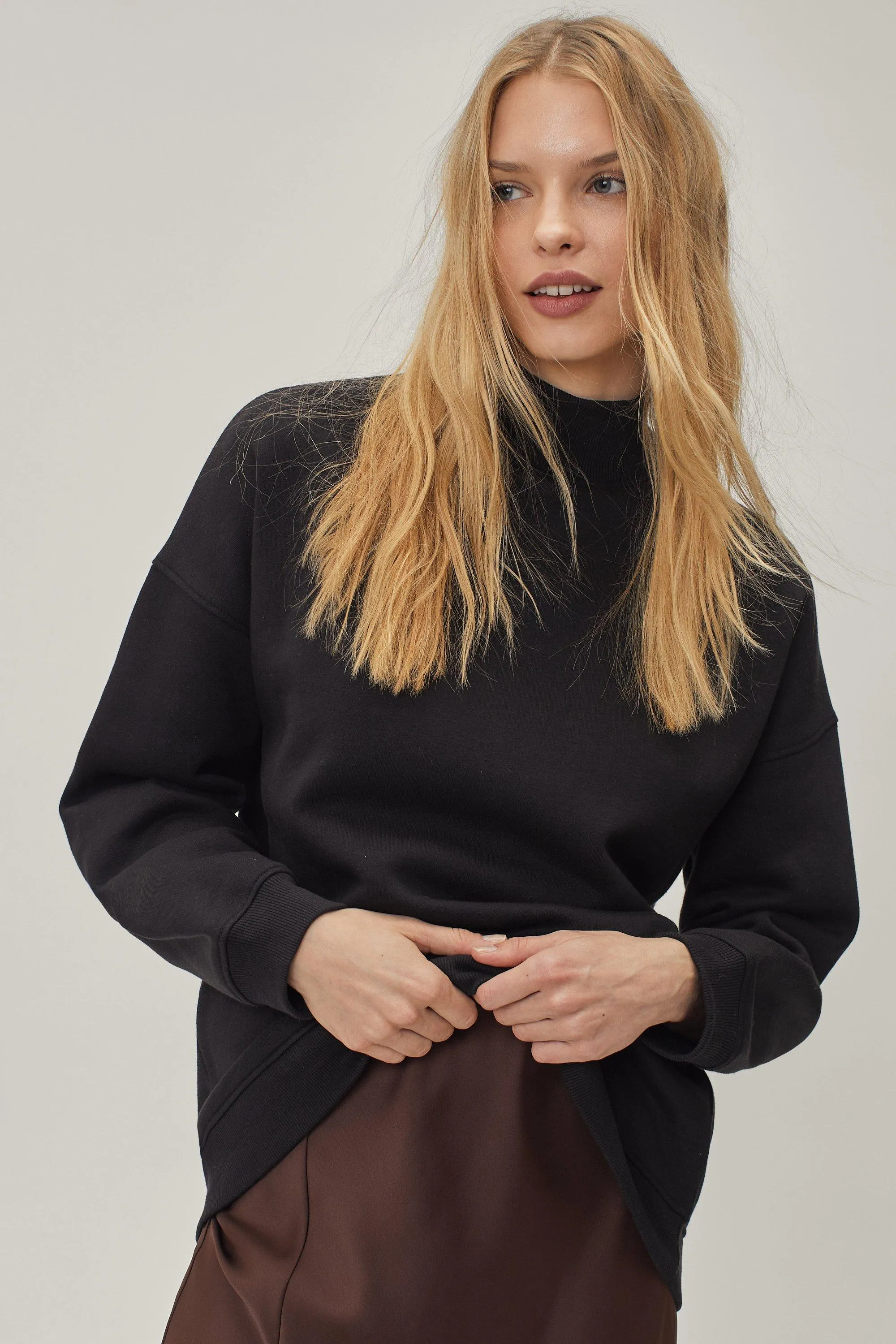 Funnel Neck Oversized Sweatshirt