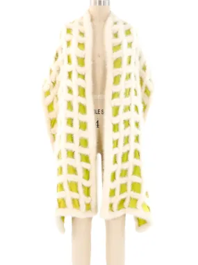 Fur Trimmed Lime Shawl
