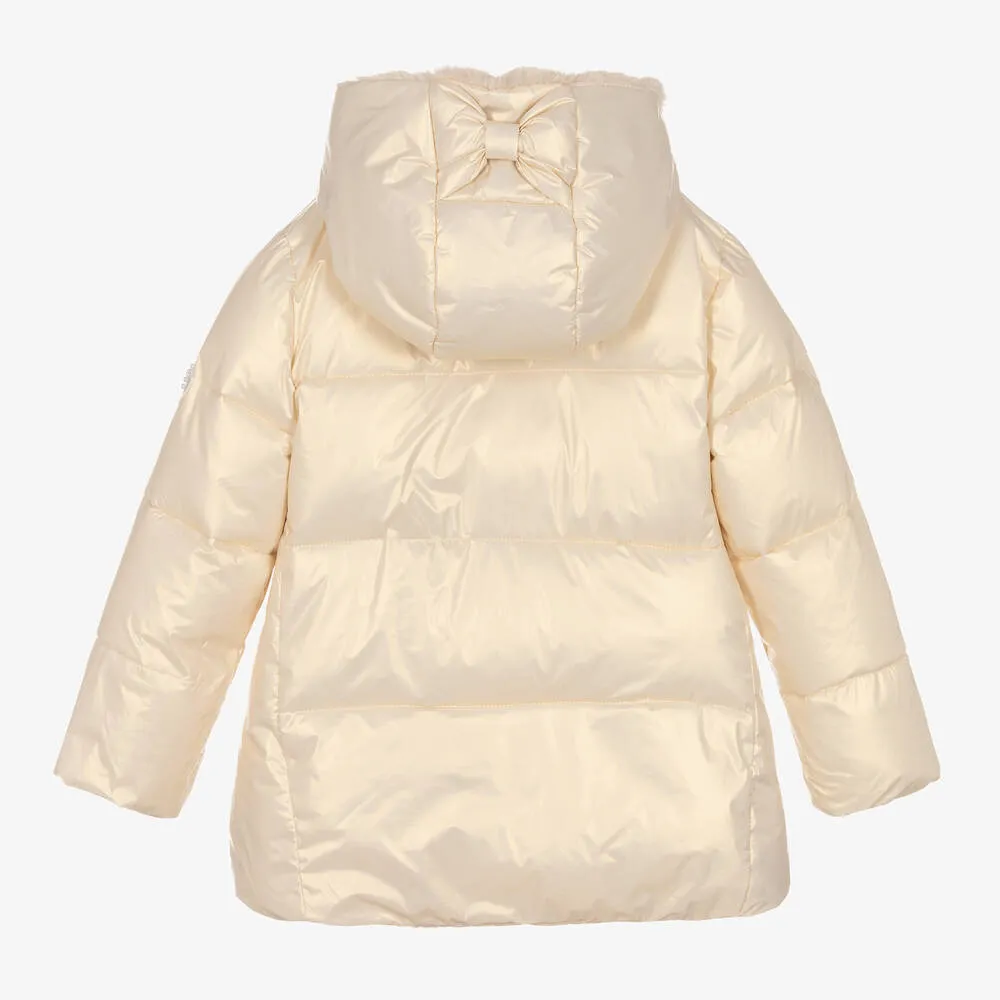 Girls Ivory Puffer Coat
