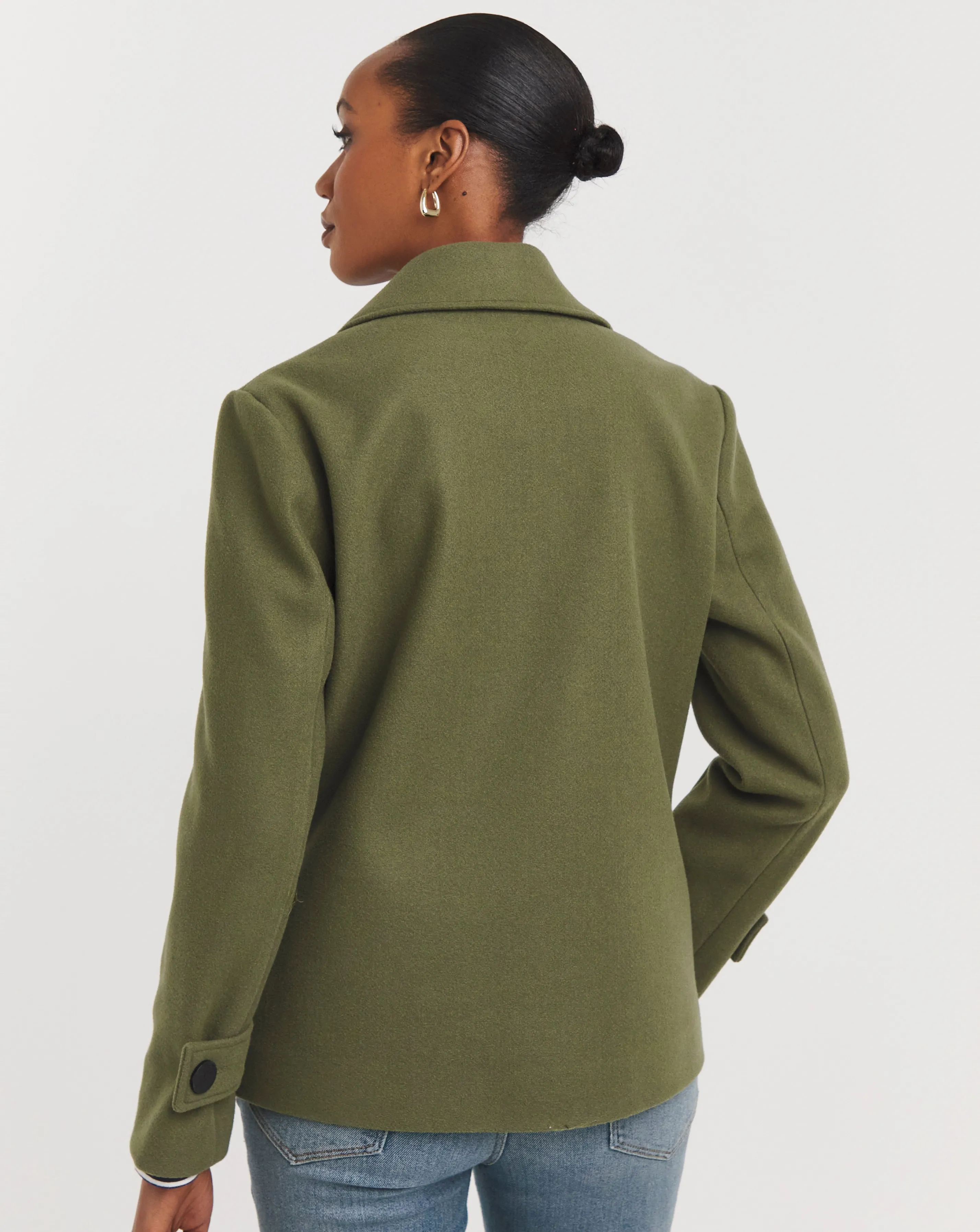 Green Short Reefer Coat