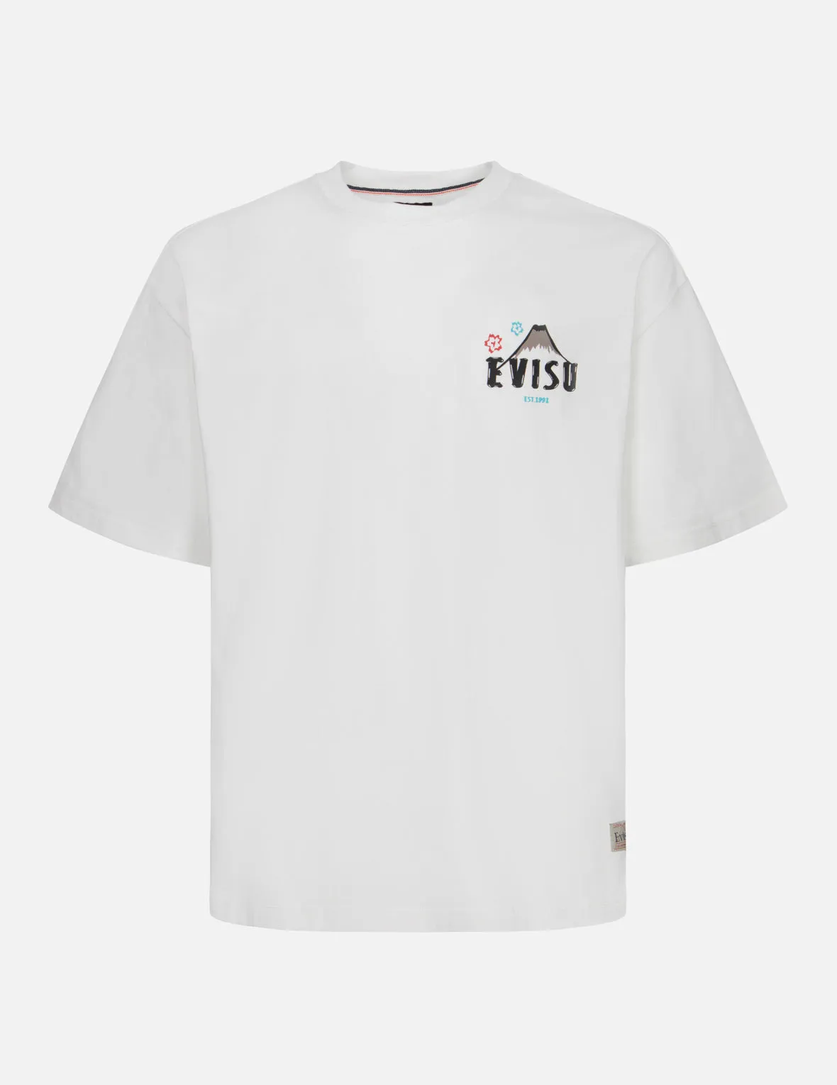 Kumadori Daruma with Slogan Print Loose Fit T-shirt