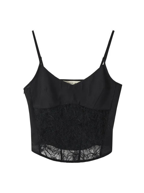Lace Mesh Flower Elegant Nichi Sexy Plain Camisole