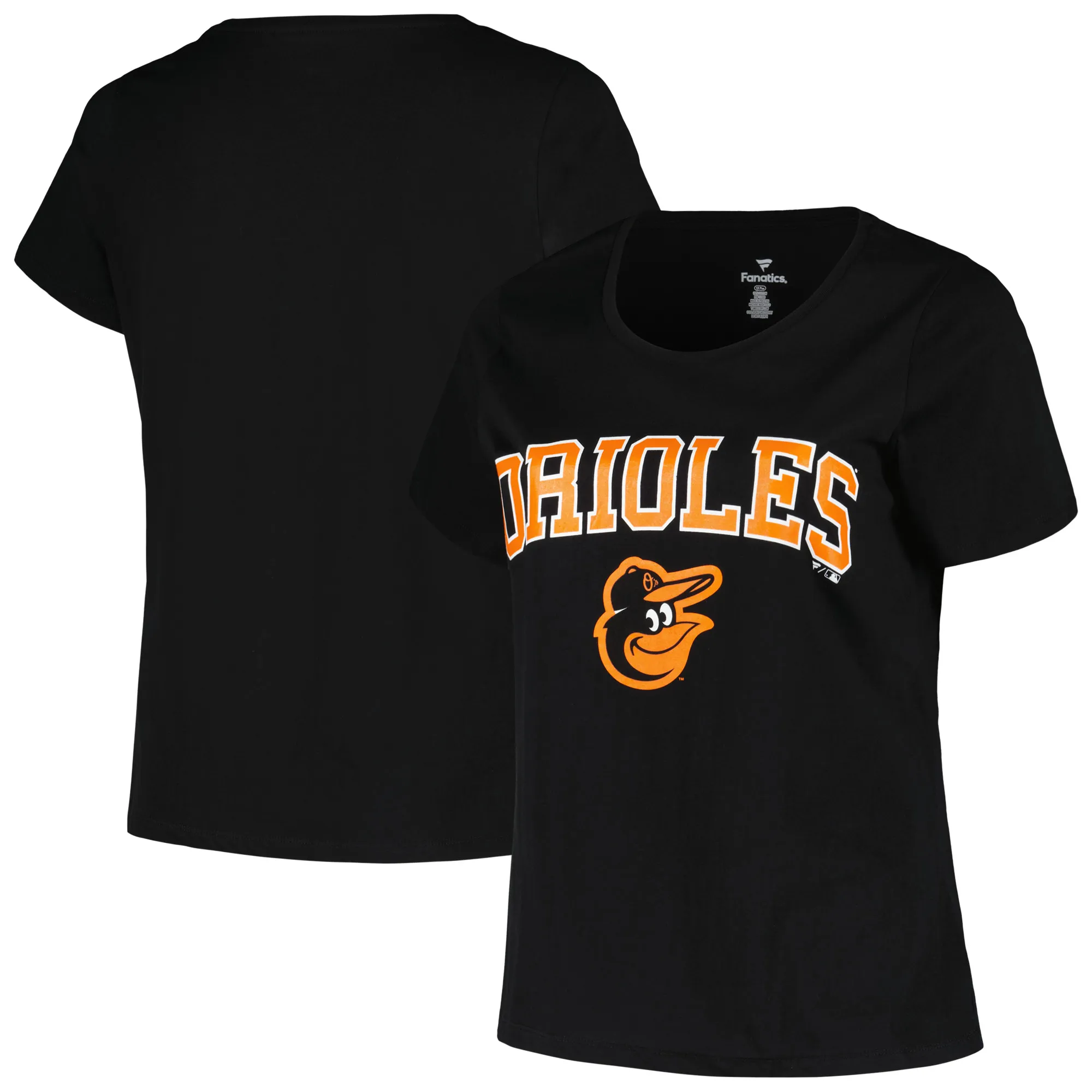 Lids Women's Profile Black Baltimore Orioles Plus Arch Logo T-Shirt