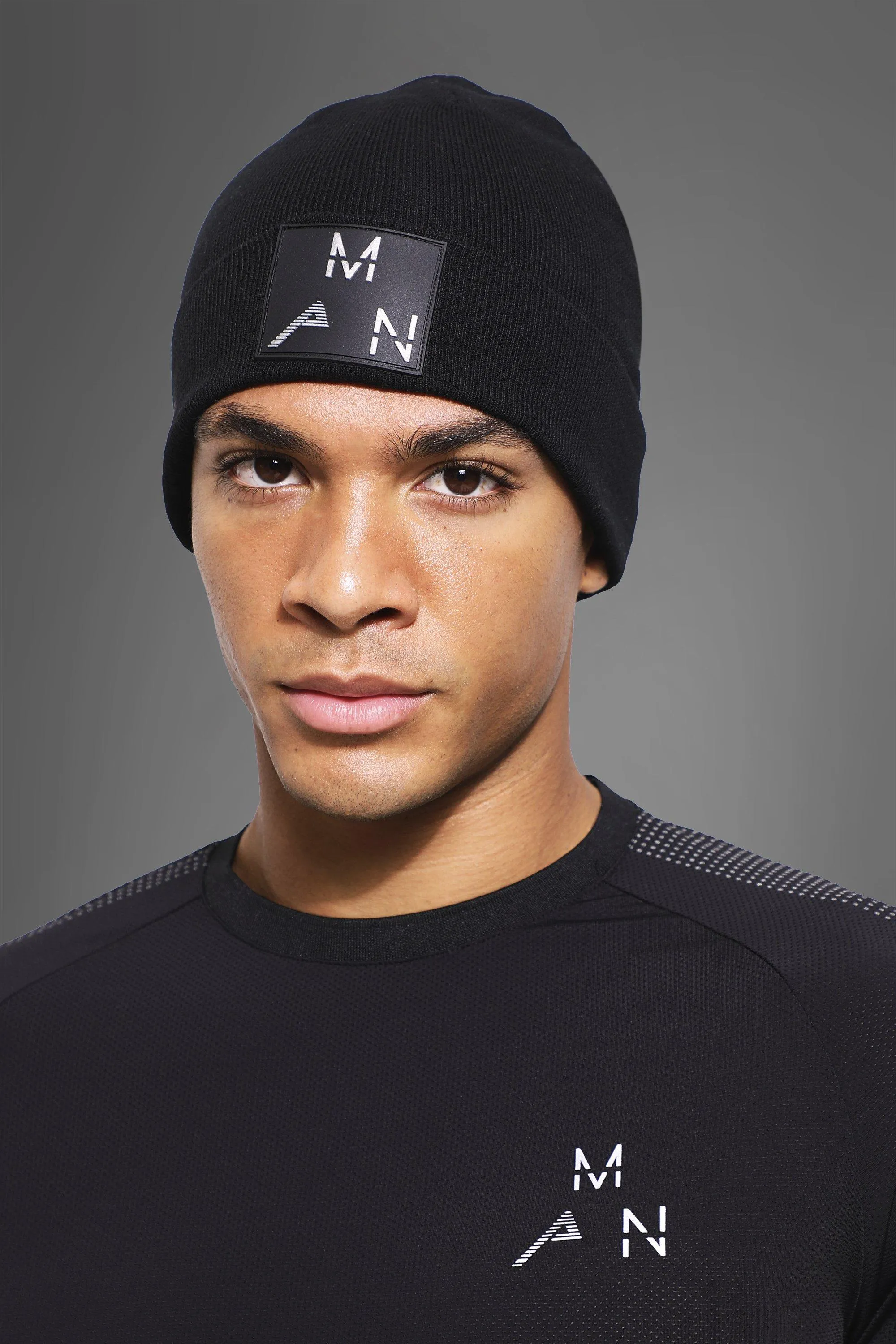 Man Active Gym Knitted Beanie | boohooMAN UK