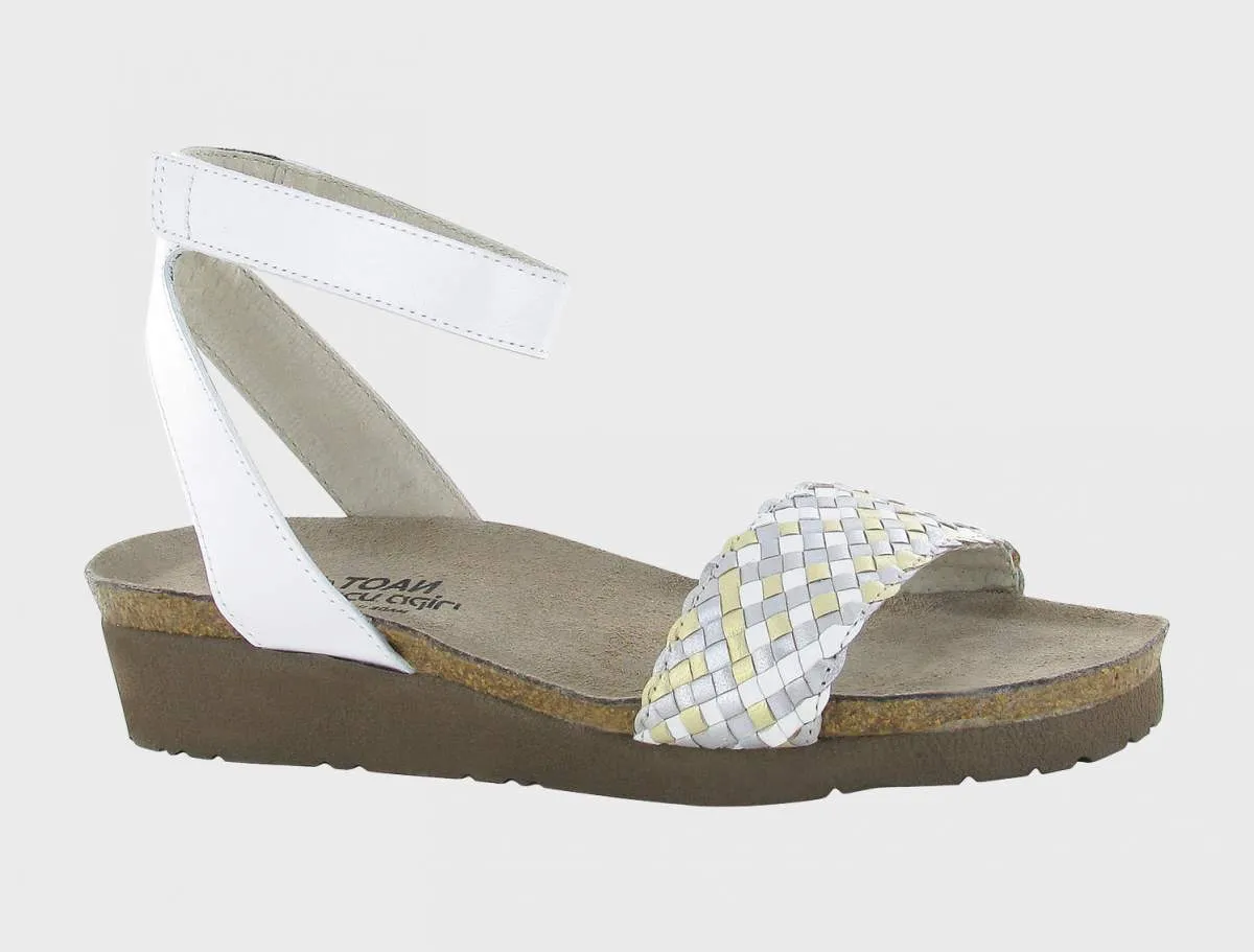 Naot Women's Abbie Pearl White Wedge Sandal