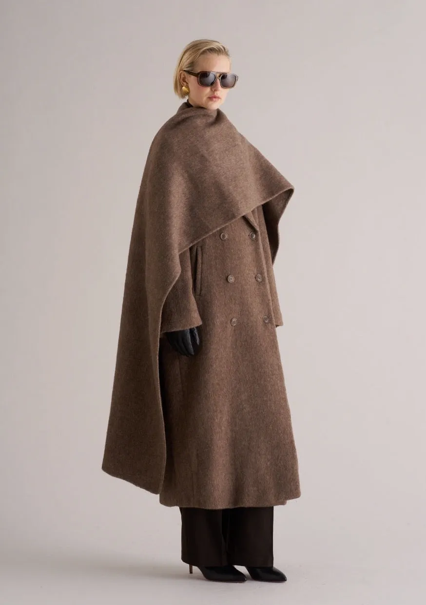 Oslo Alpaca and Wool Scarf Coat