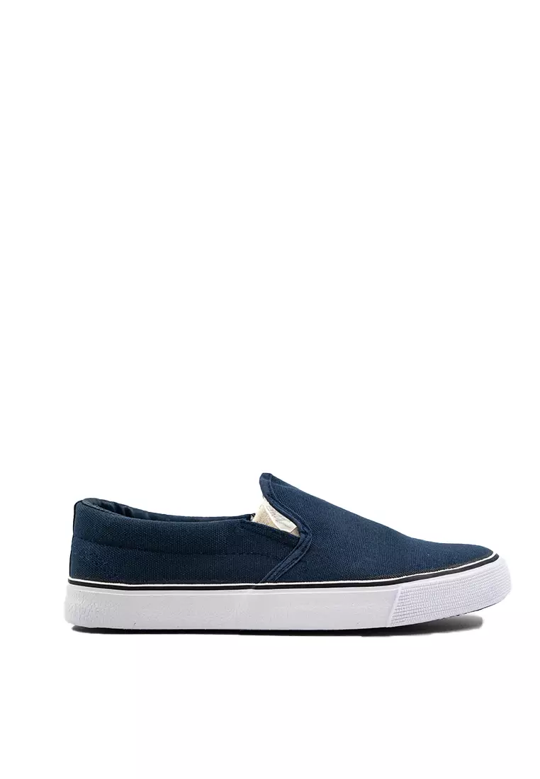 Pallas Jazz Casual Color Shoes Slip On 407-0112 Navy Blue