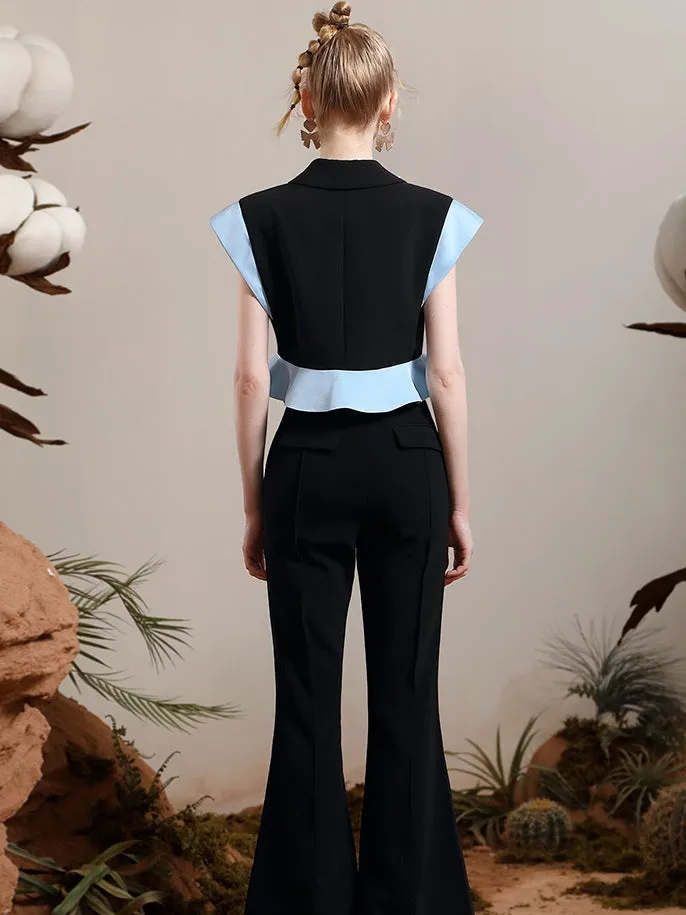 Peplum Pearl Nichi Contrast Blouse