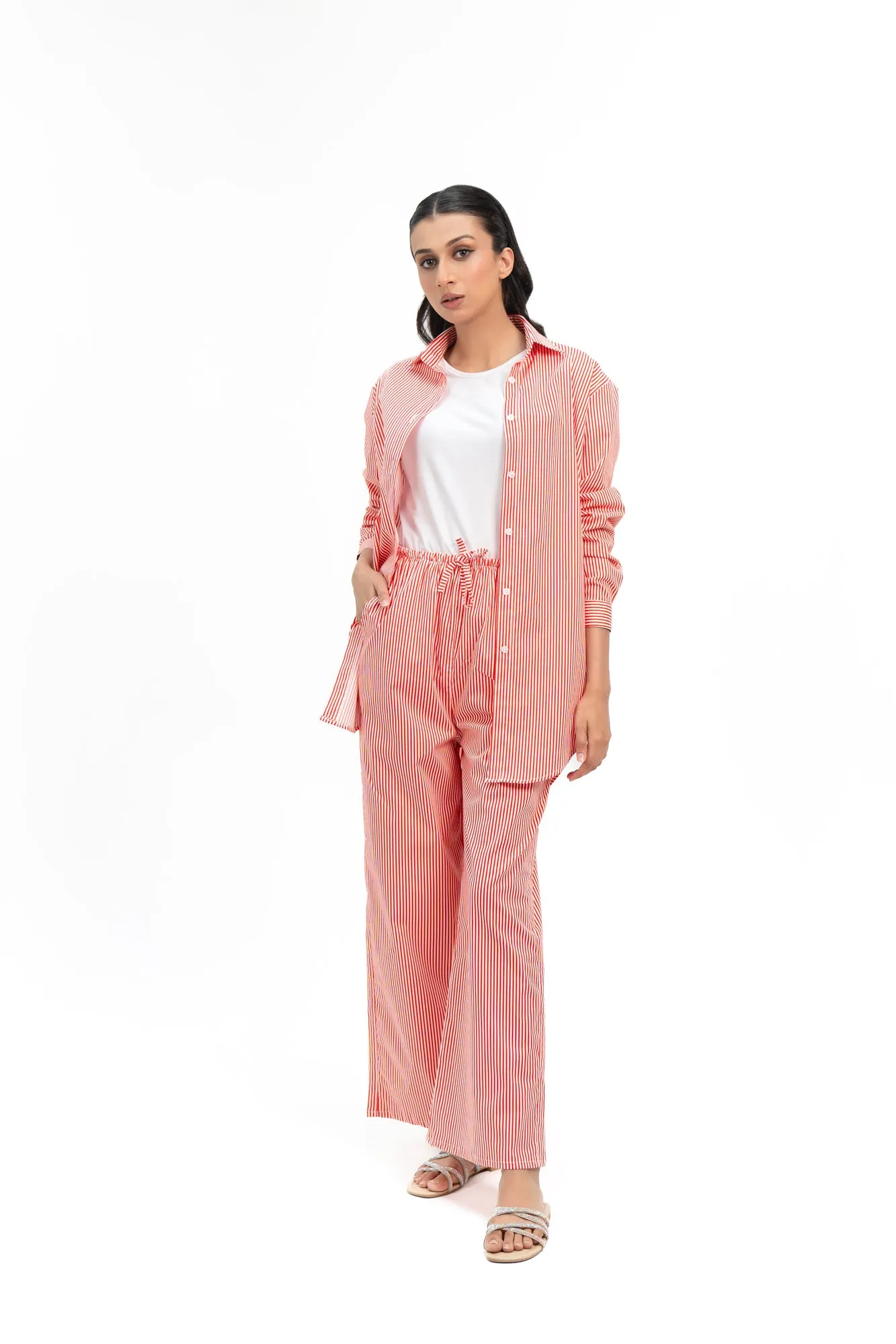 Pull-On Pant - Red White Striped