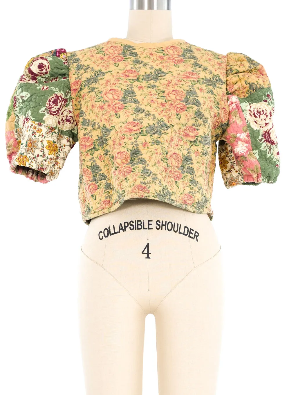 Quilted Floral Crop Top