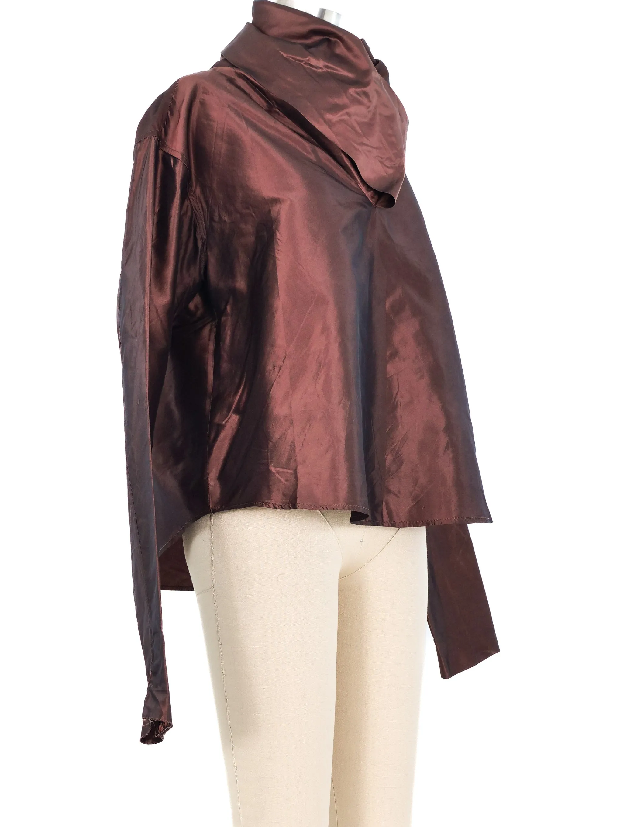 Romeo Gigli Metallic Cowl Neck Top