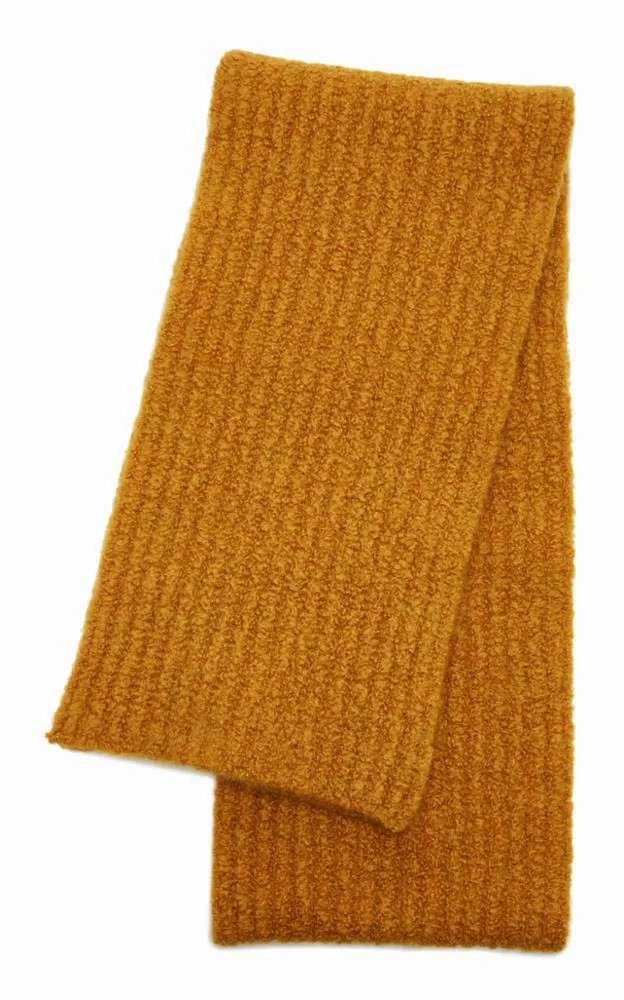 Ruben Knit Scarf in Saffron Cashmere Boucle