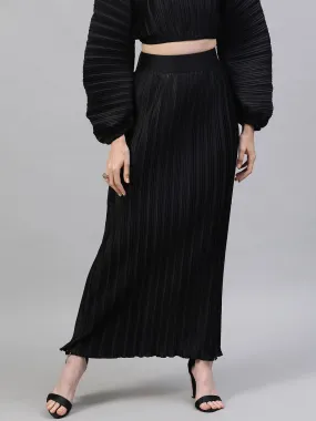 Satin Pleated Skirt