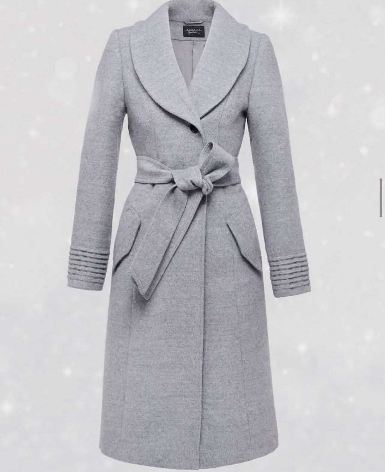 SENTALER Grey Fur Coat