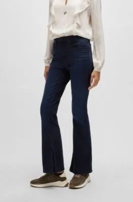 Slim-fit flared jeans in blue stretch denim