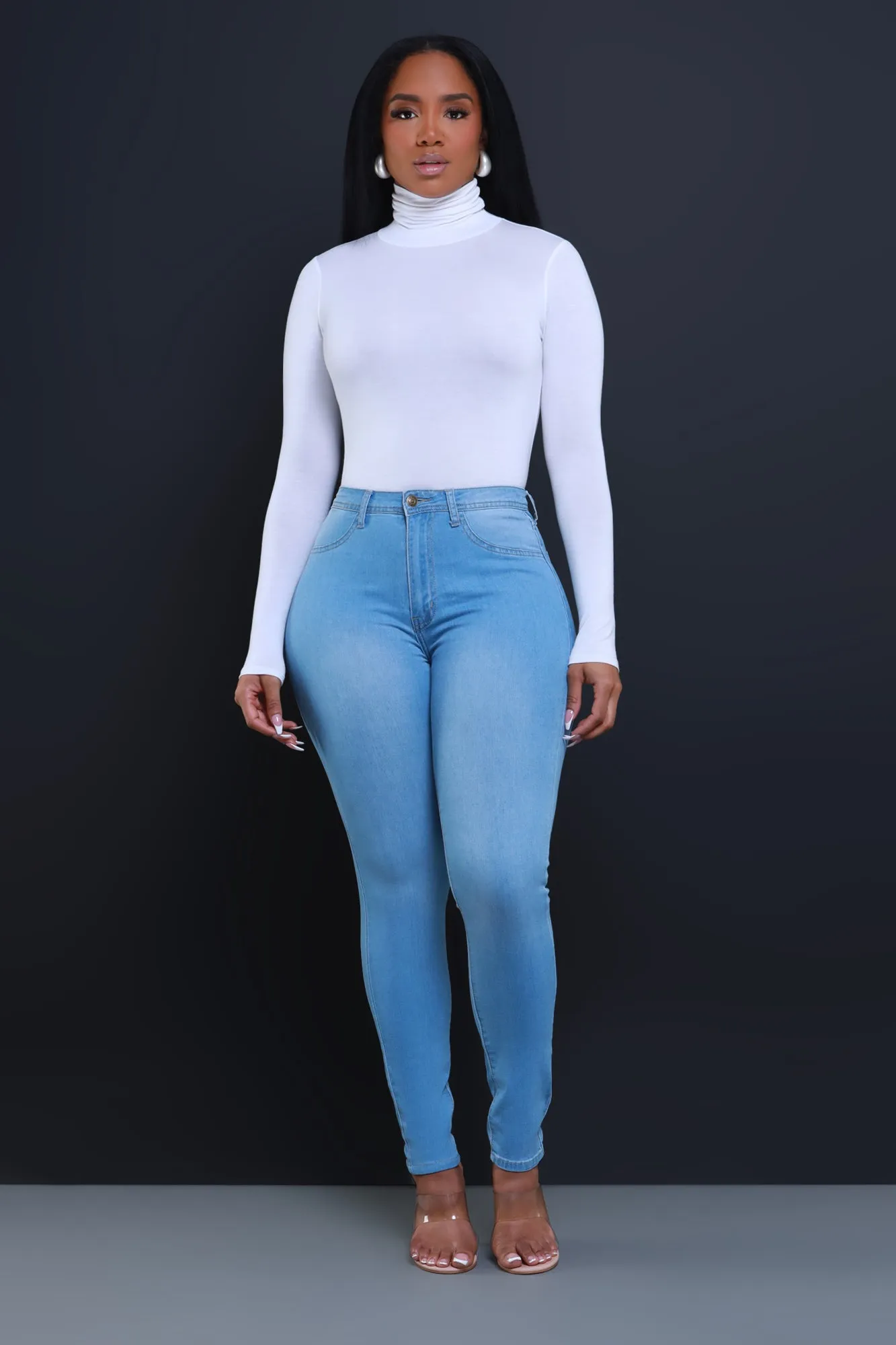 Story High Waist Super Stretch Jeans - Light Wash