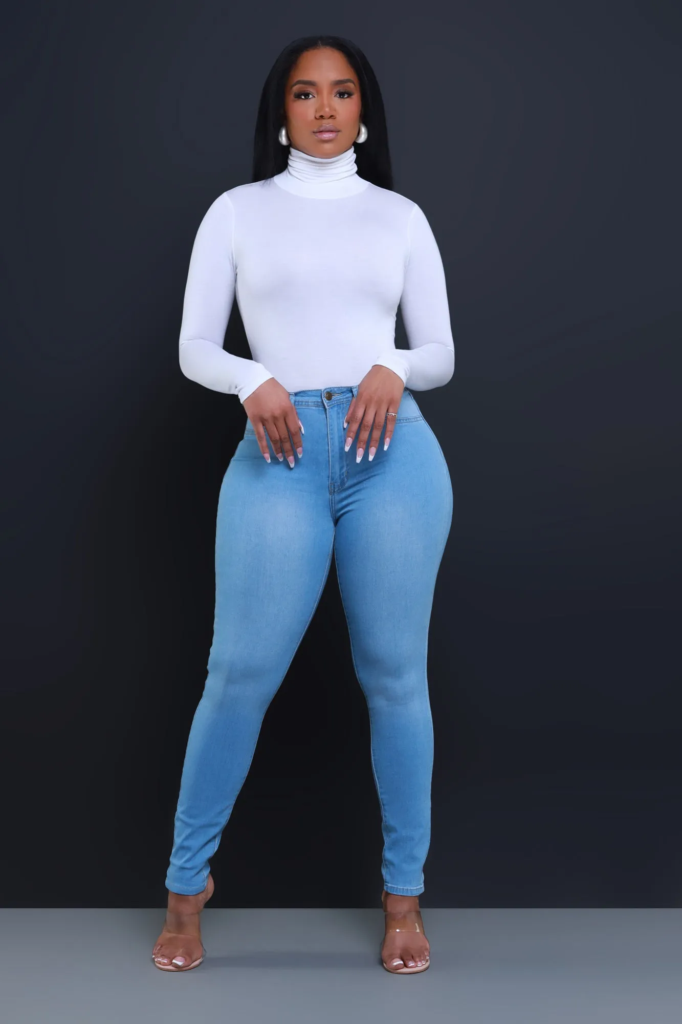 Story High Waist Super Stretch Jeans - Light Wash