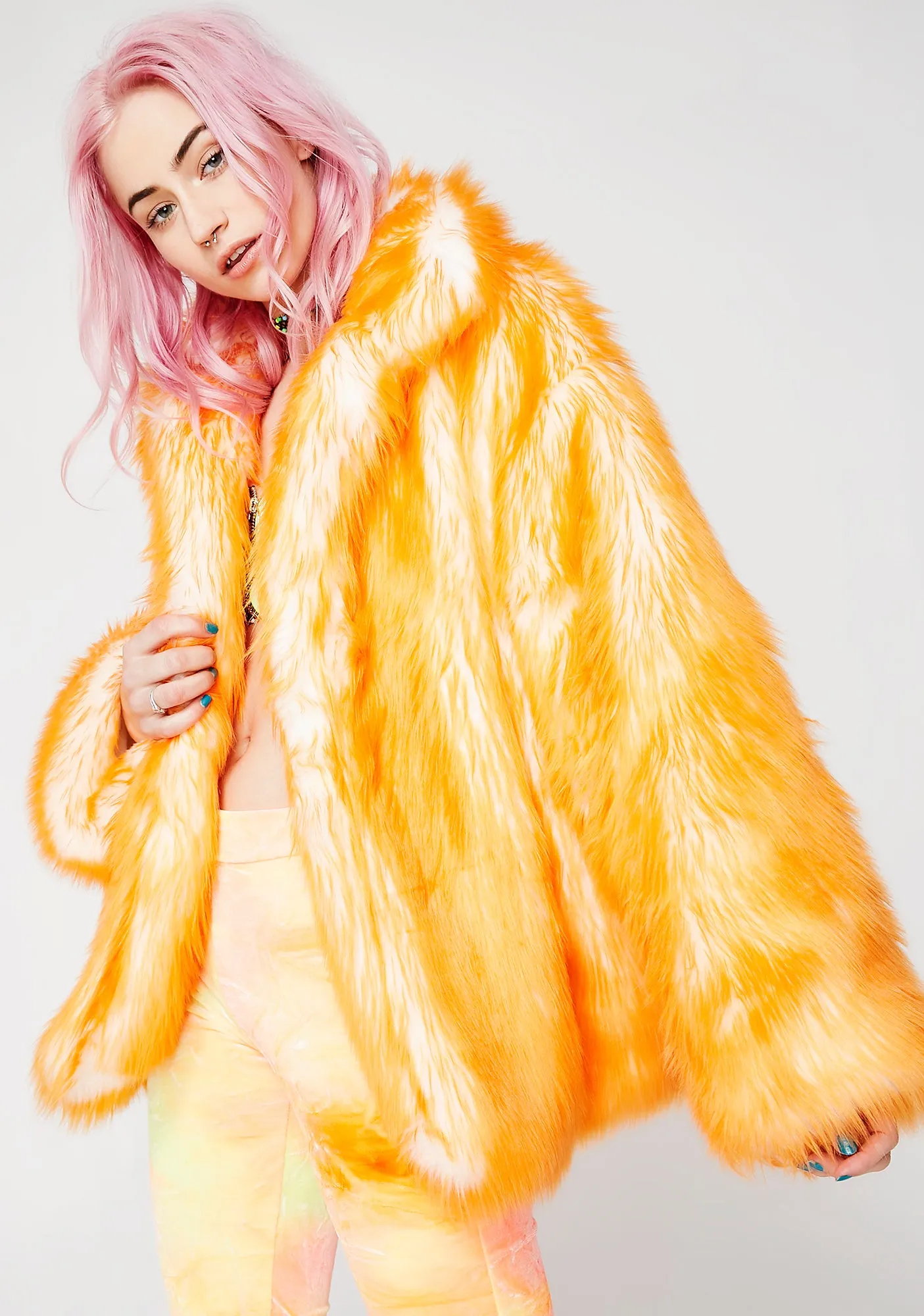 Tangerine Hip-Length Coat-