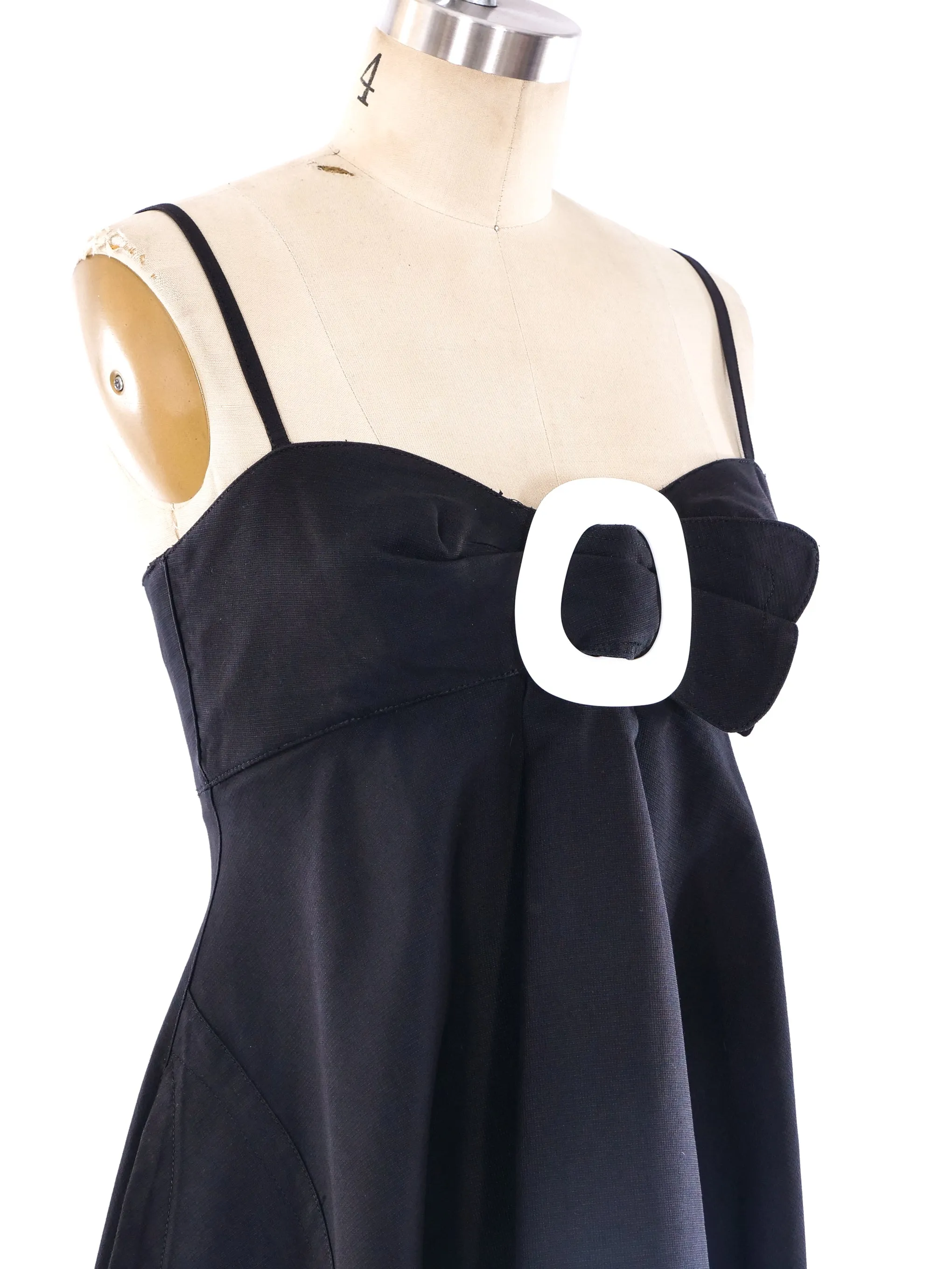 Thierry Mugler Buckle Accent Babydoll Dress