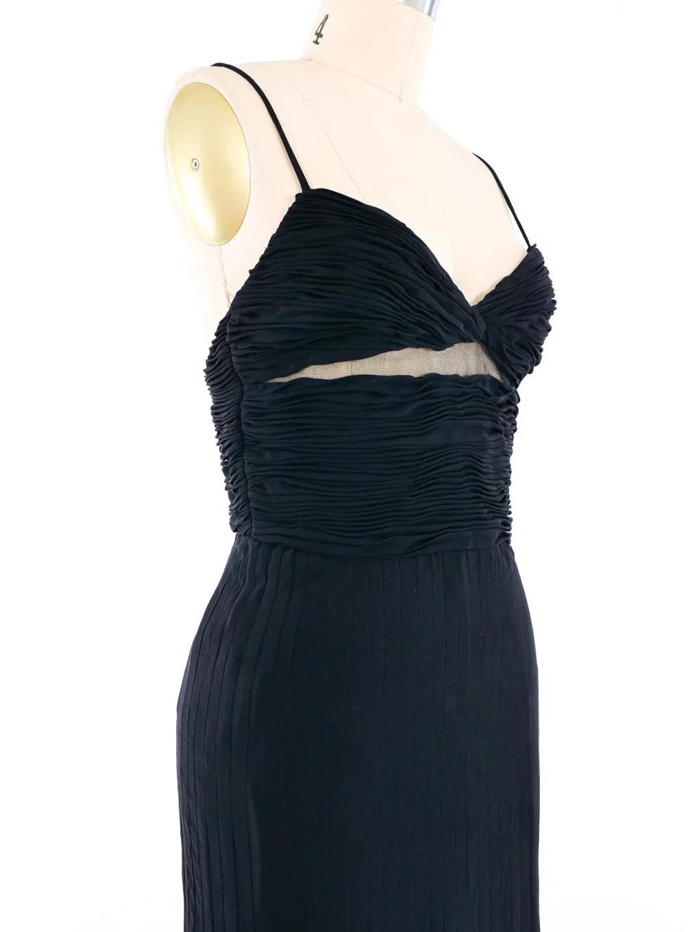 Valentino Sheer Panel Midi Gown