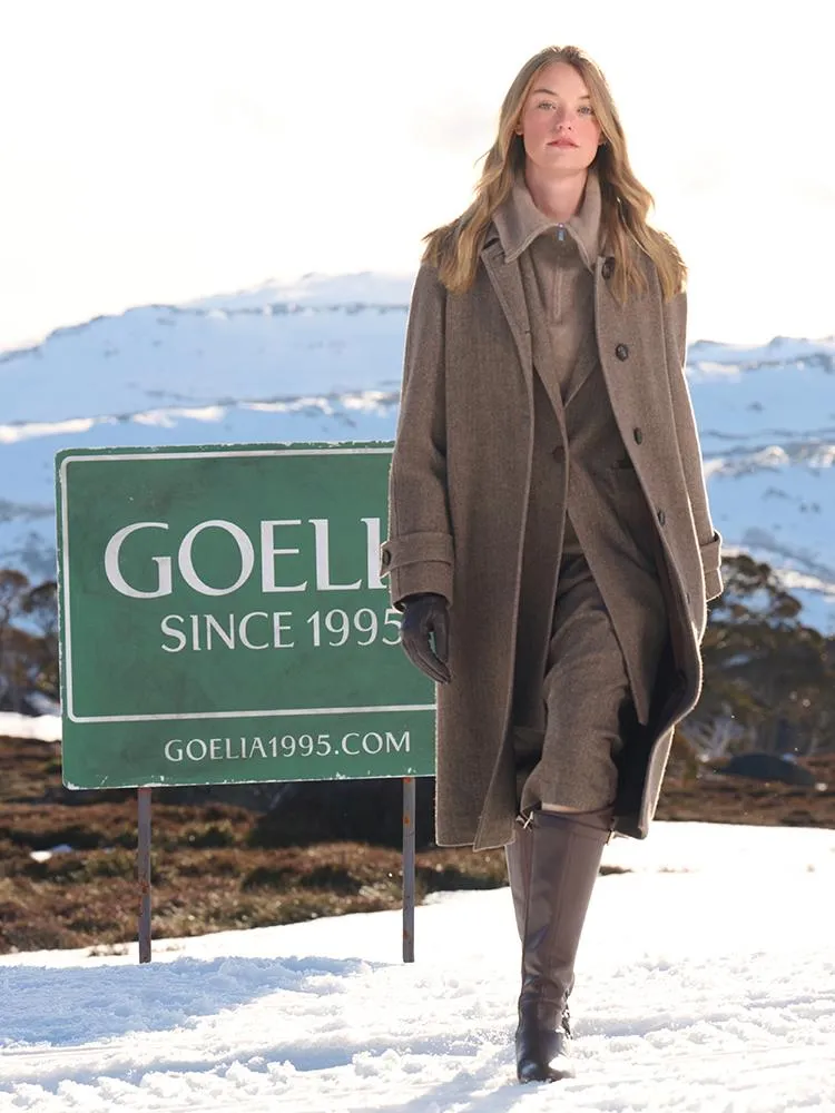 Washable Wool Straight Coat 