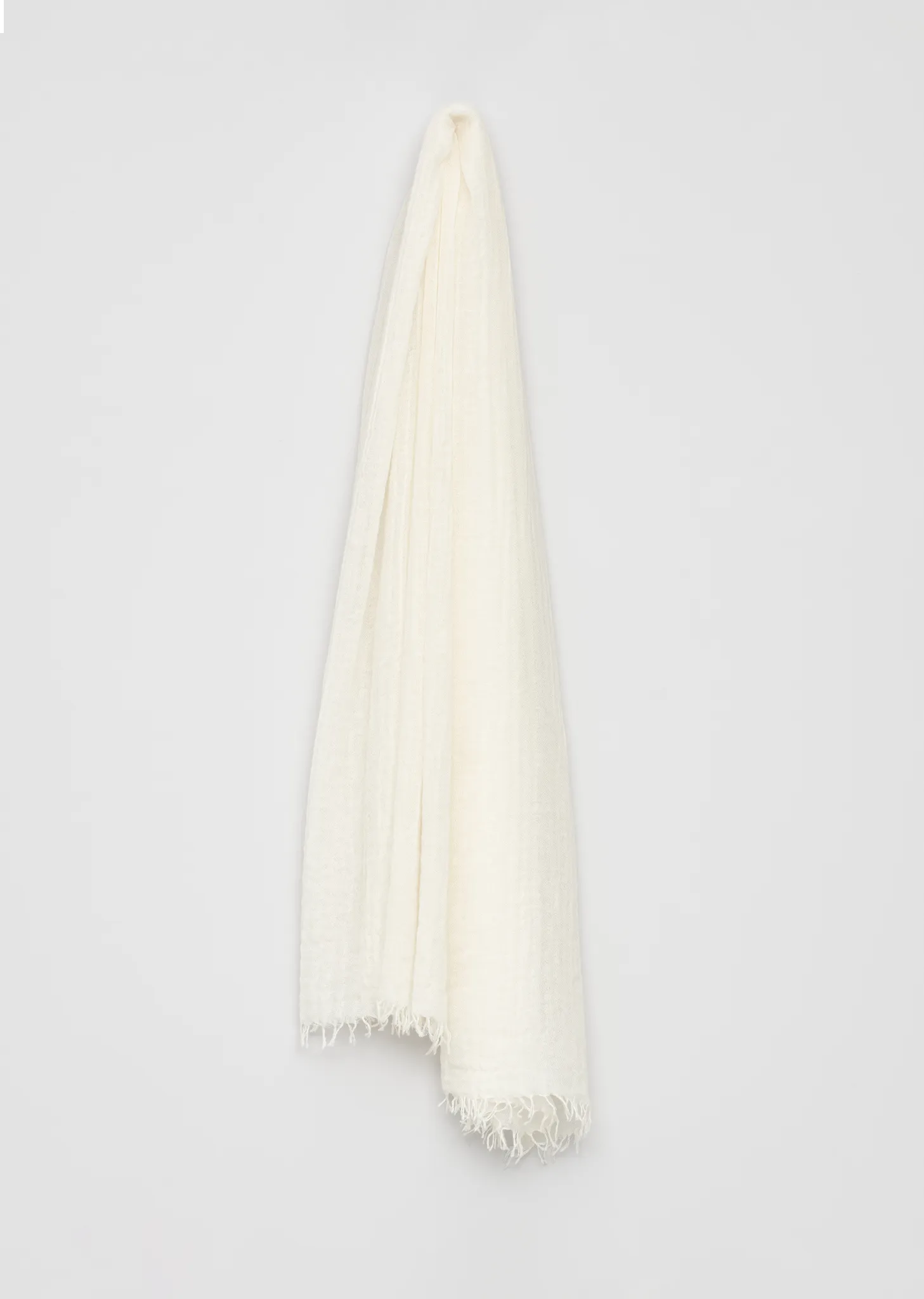 Washed Cashmere Silk Staffa Scarf — Snow