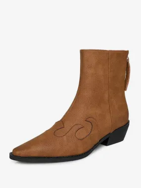 Women's Ankle Boots Pointed Toe Zip Up Chelsea Boots